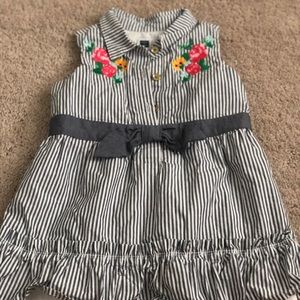 Girls sleeveless embroidered dress, size 12-18 mo